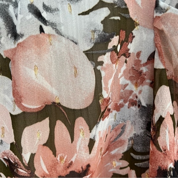 Joie | Floral  Print Long Sleeve Blouse with Metallic Embellishment Size XS - Picture 8 of 8